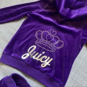Juicy Couture Velour Hoodie & Pants Size: 8-10
